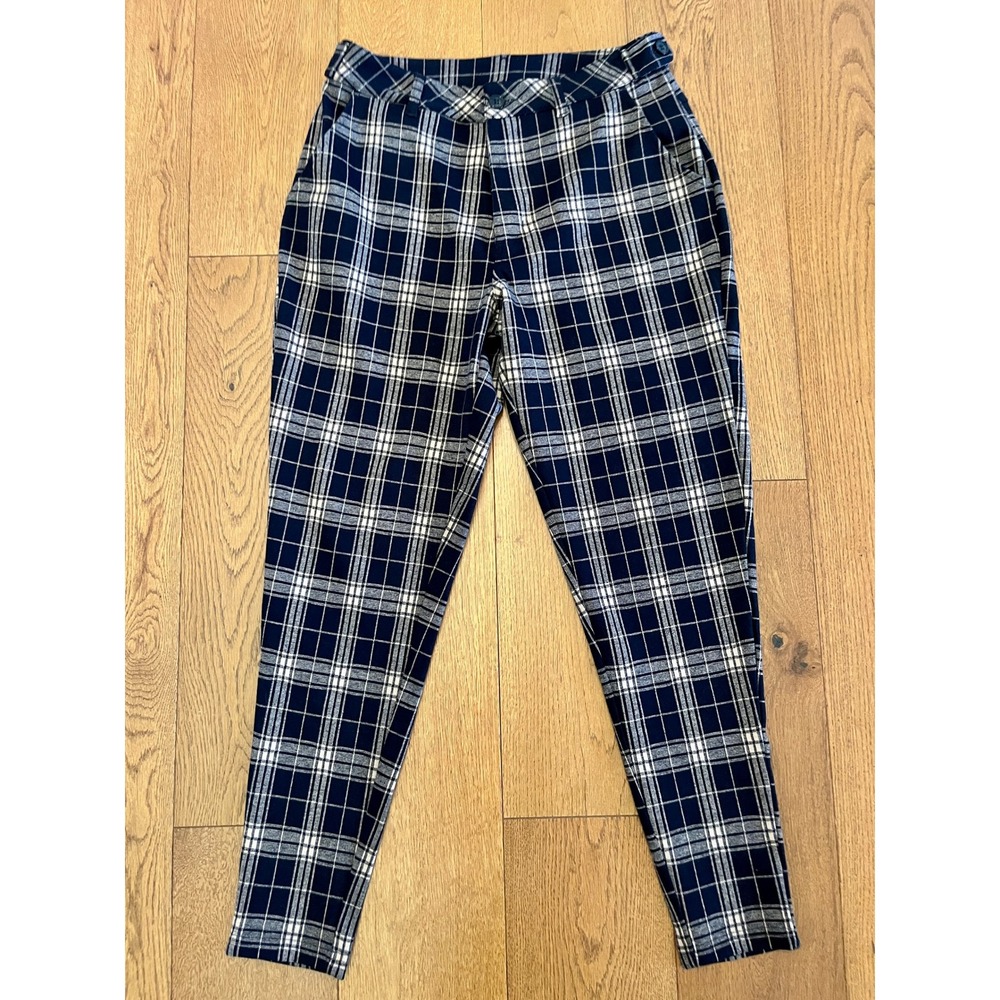 YoungLA 615 Cambridge Trousers Navy Plaid Pants 30x30 Unisex High Waist Soft